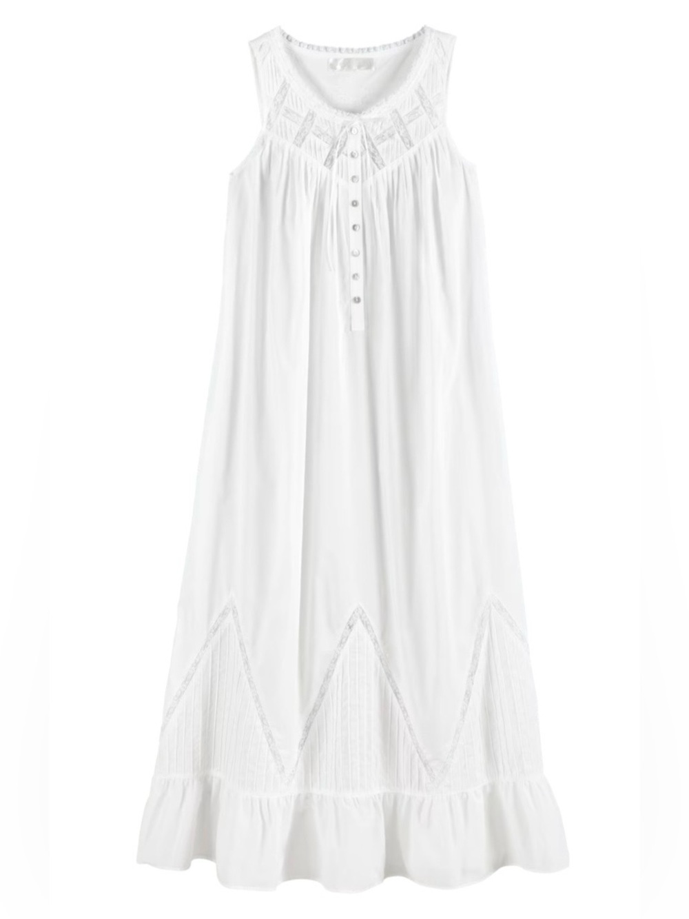 Eileen West Moonlight Sonata Long White Cotton Nightgown